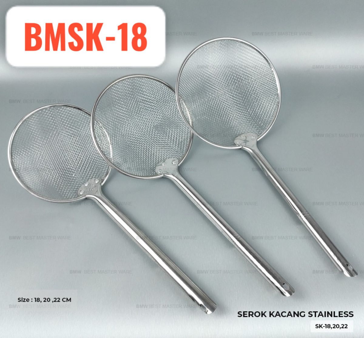 SEROK KACANG STAINLESS BMSK-18 ISI 144 PCS