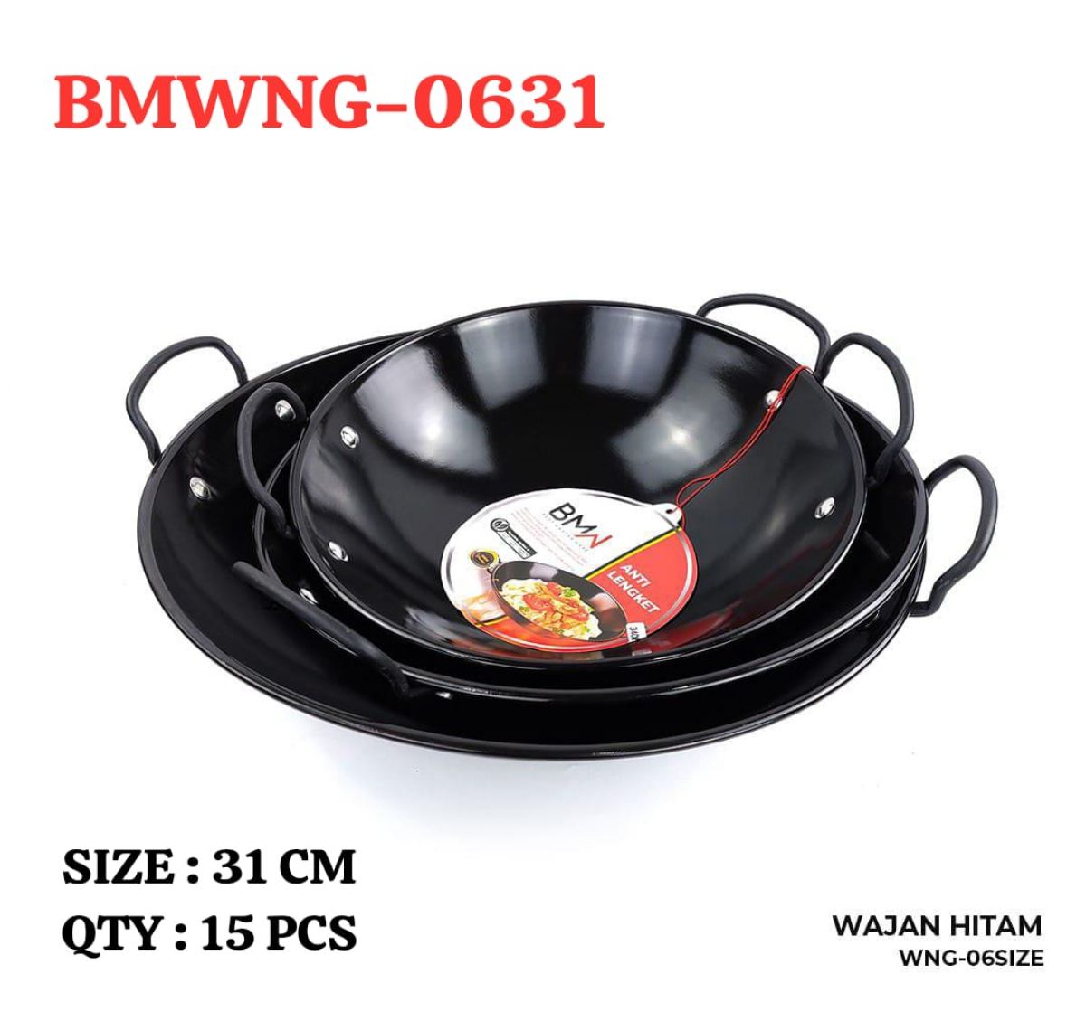 WAJAN HITAM BMWNG-0631 SIZE 31 CM ISI 15 PCS