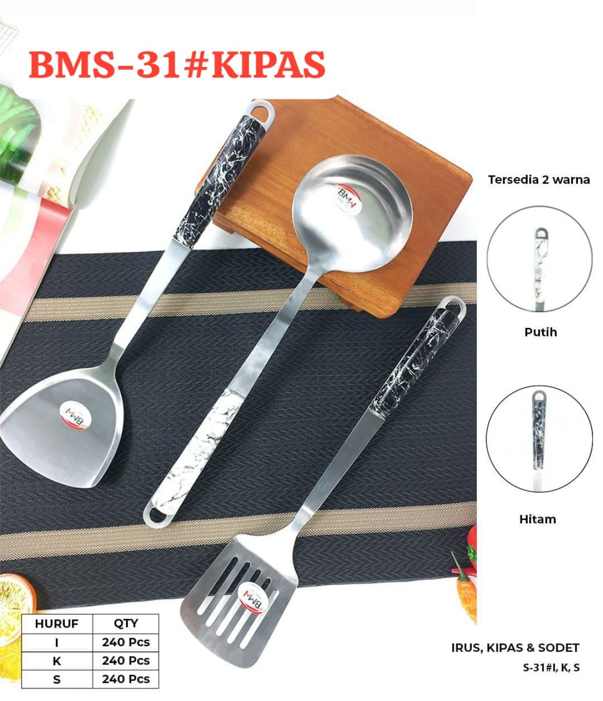 MARBLE KITCHEN TOOLS KIPAS BMS-31#KIPAS ISI 20 LUSIN