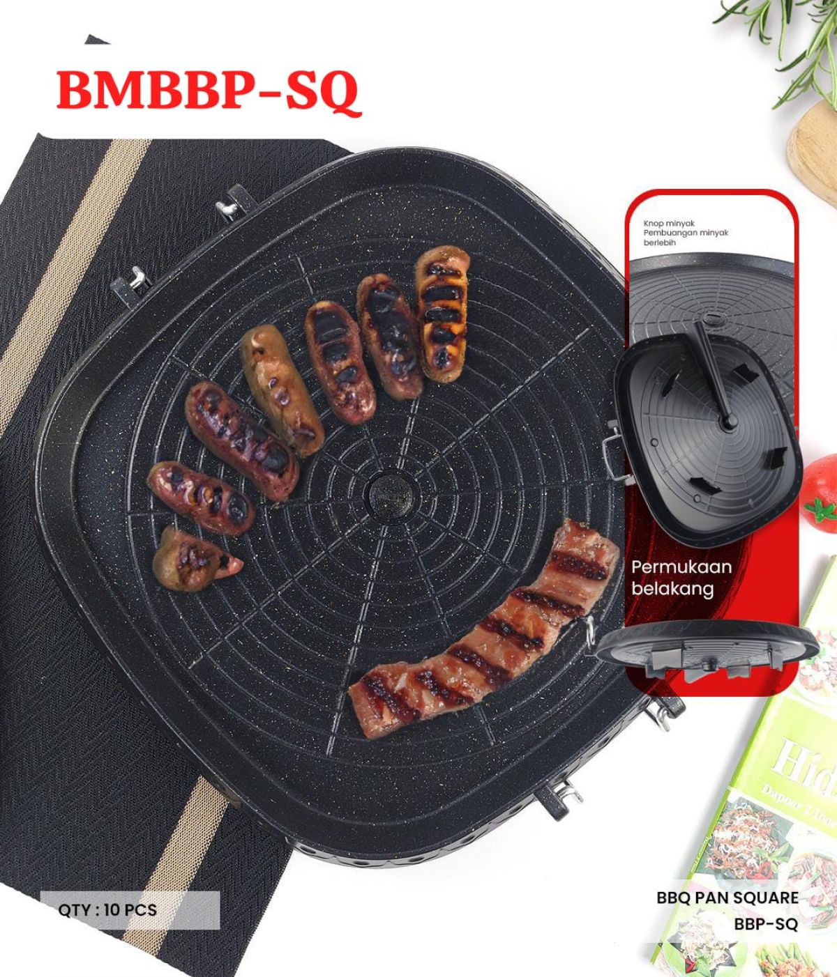 BBQ PAN SQUARE BMBBP-SQ ISI 10 PCS