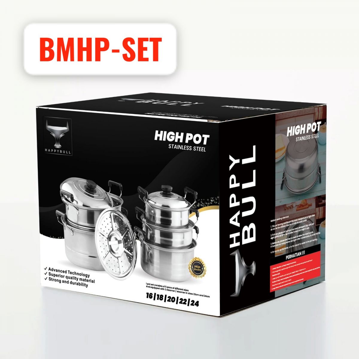 HIGH POT STAINLESS STEEL SET