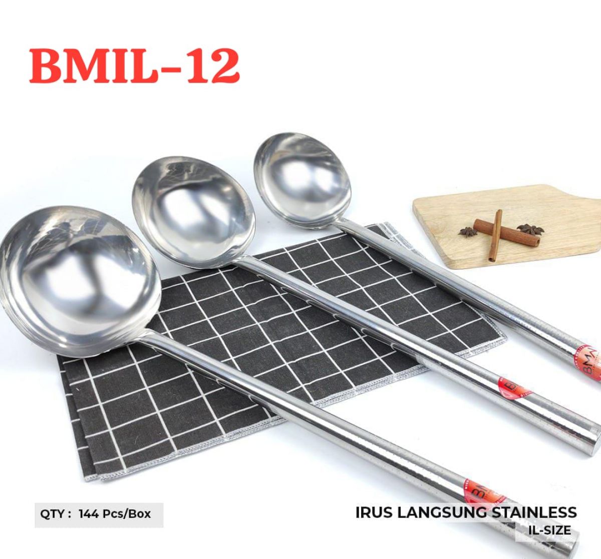 IRUS STAINLESS GAGANG LANGSUNG BMIL-12 ISI 144 PCS