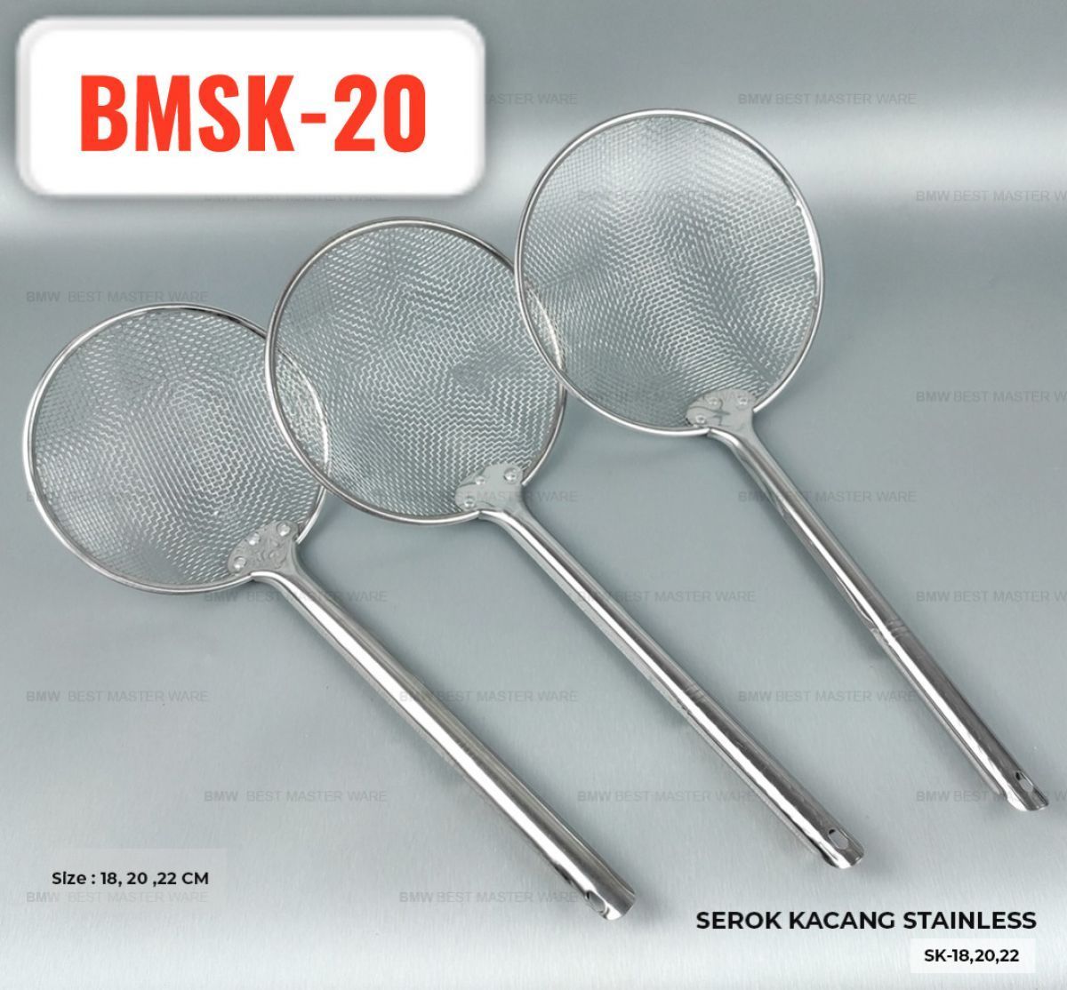 SEROK KACANG STAINLESS BMSK-20 ISI 144 PCS