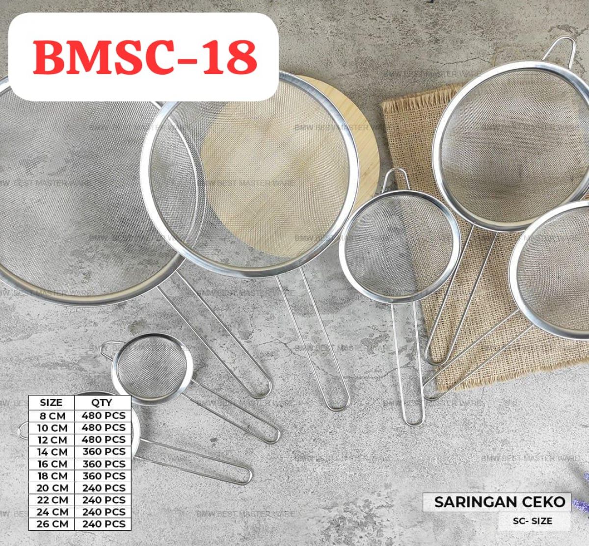 SARINGAN CEKO BMSC-18 SIZE 18 CM ISI 30 LUSIN