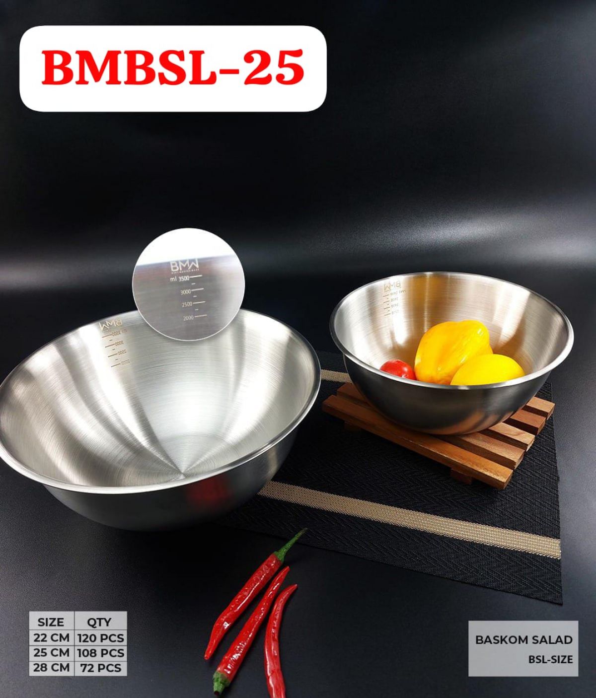 BASKOM SALAD BMBSL-25 SIZE 25 ISI 108 PCS