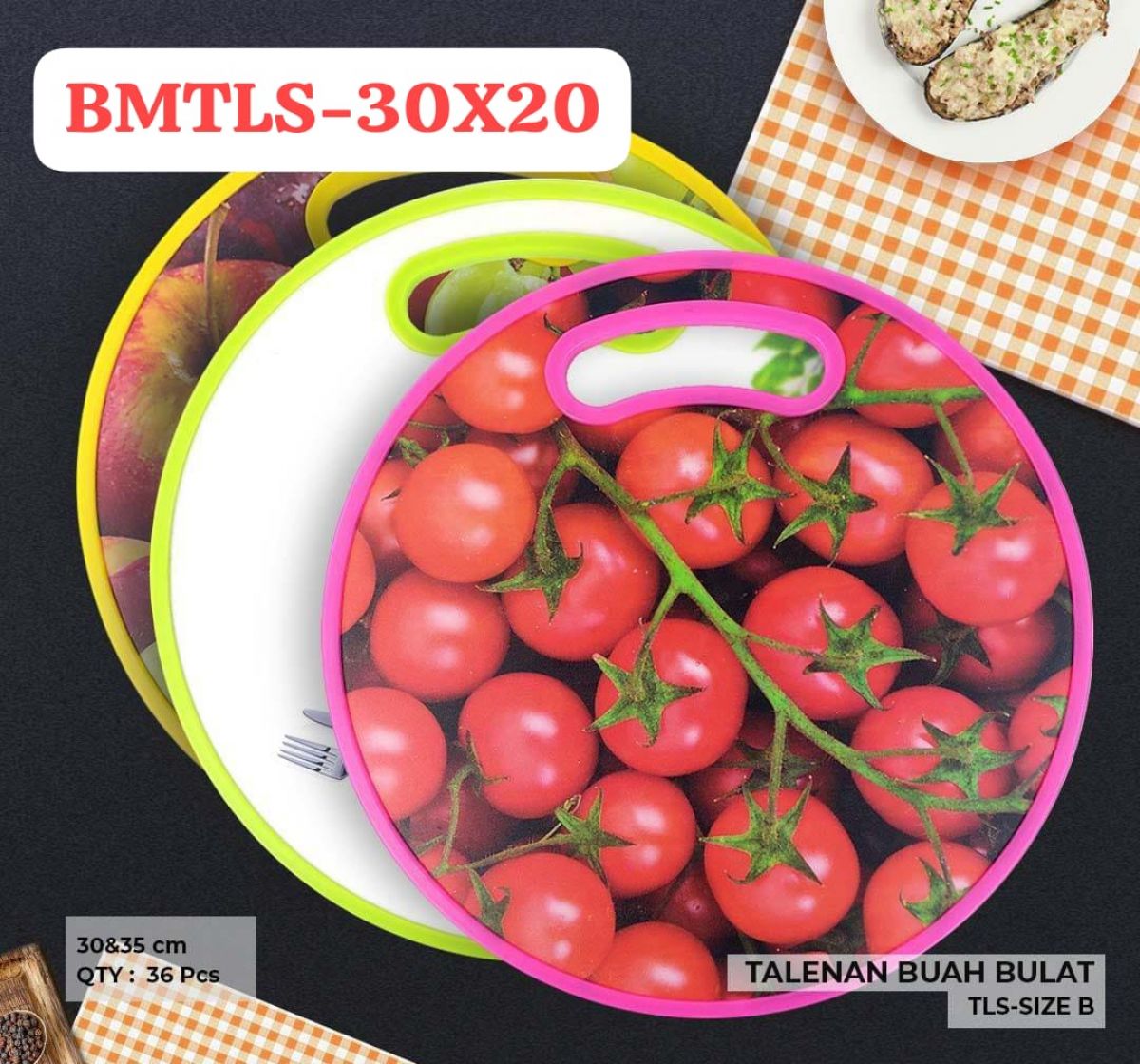 TALENAN BUAH BULAT BMTLS-30X20 SIZE 30CM * 20CM ISI 36 PCS