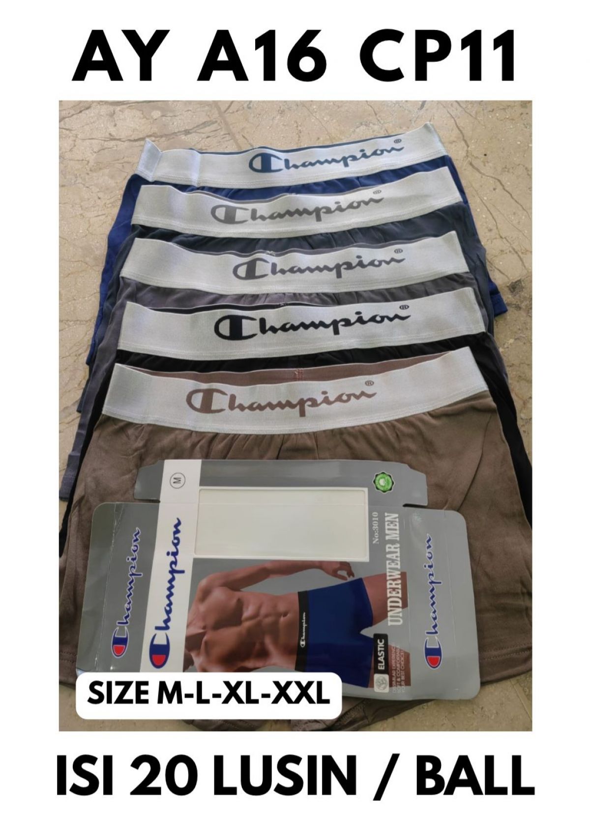 BOXER AY A16 CP11 SIZE M-L-XL-XXL ISI 20 LUSIN