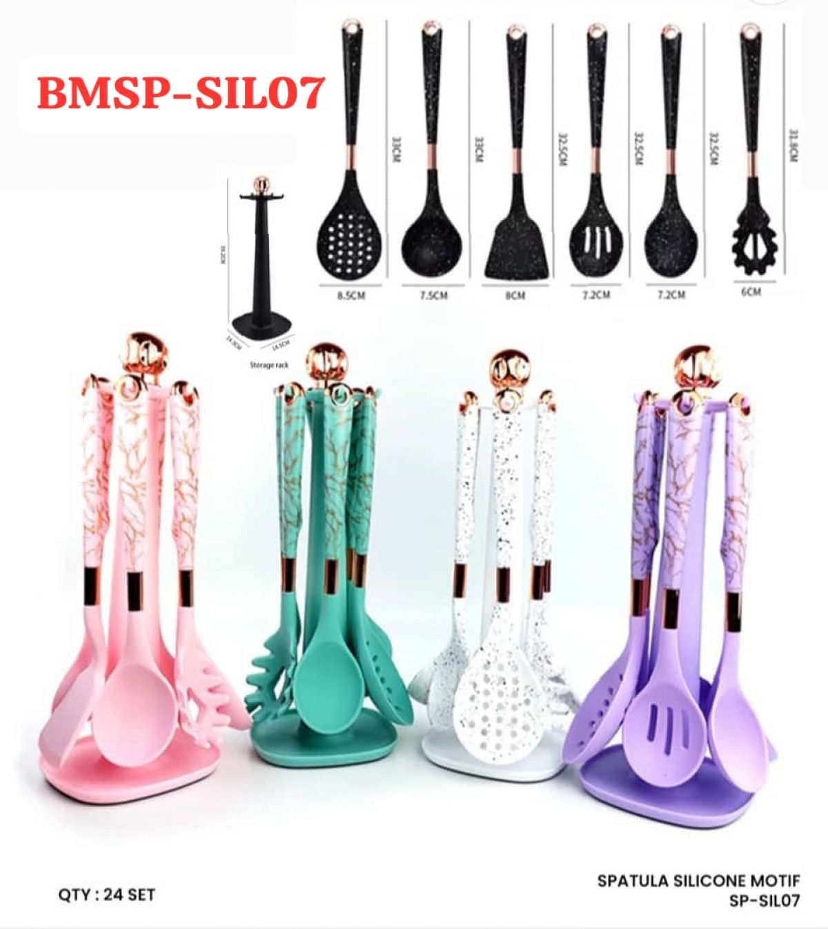 SPATULA SILICONE MOTIF BMSP-SIL07 ISI 24 SET